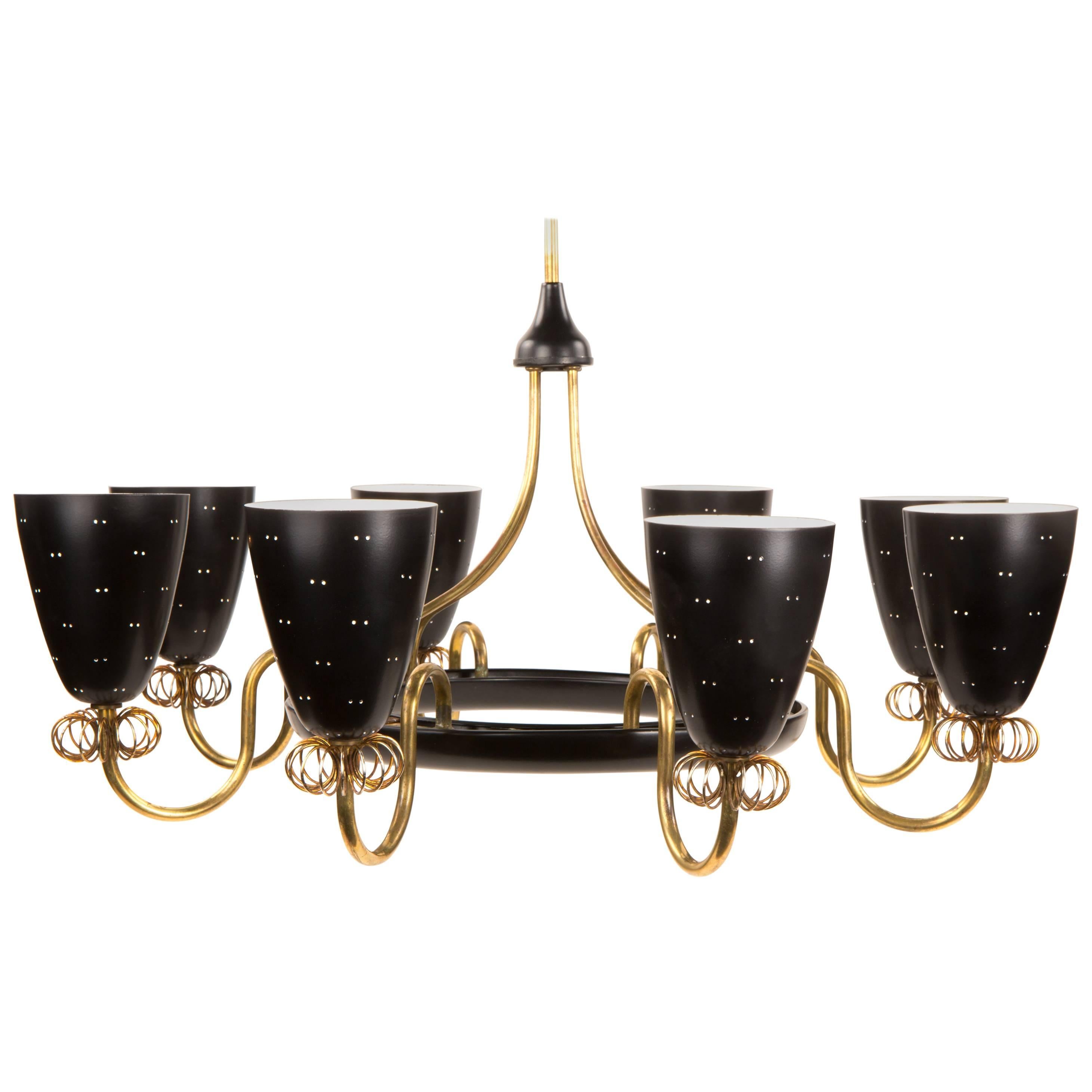 Impressive Mid-Century Modern Chandelier by Paavo Tynell for Lightolier