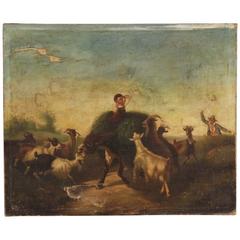 19th Century Italian Country Scene Painting