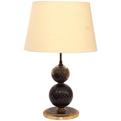 Gilded Crystal and Silver Lamp by Maison Baguès, circa 1950, France