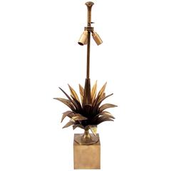 1960-1970 Bronze Agave Lamp by Maison Charles, France