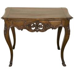 18th Century, Louis XV Style Provençale Walnut Console Table on Cabriole Legs