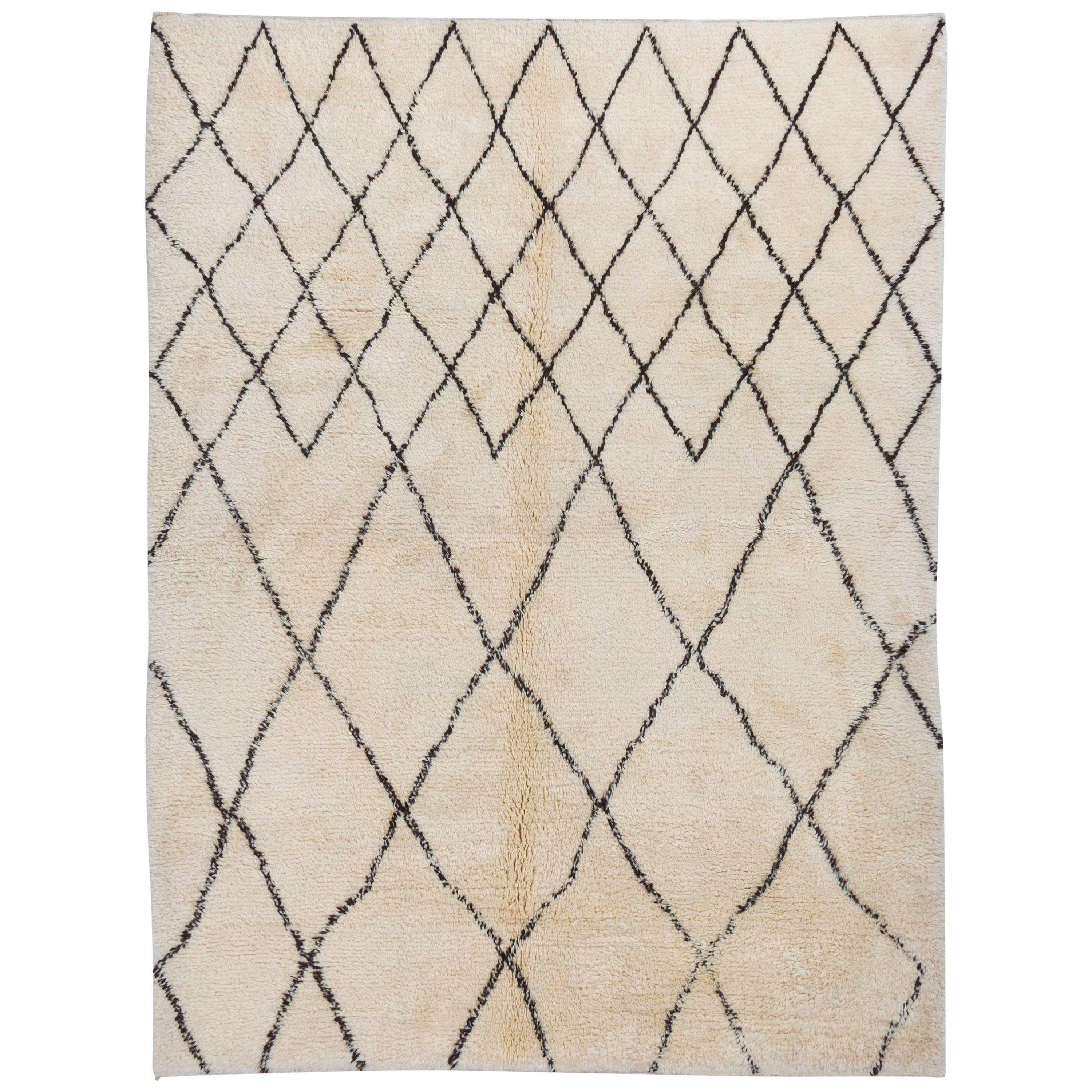 Beni Ourain Marokkanischer Tulu-Teppich aus natürlicher Wolle. USTOM OPTIONS Erhältlich im Angebot