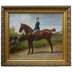 Signed Oil on Canvas Pilade Bertieri - Portrait of Spinola Marquis on Horseback
