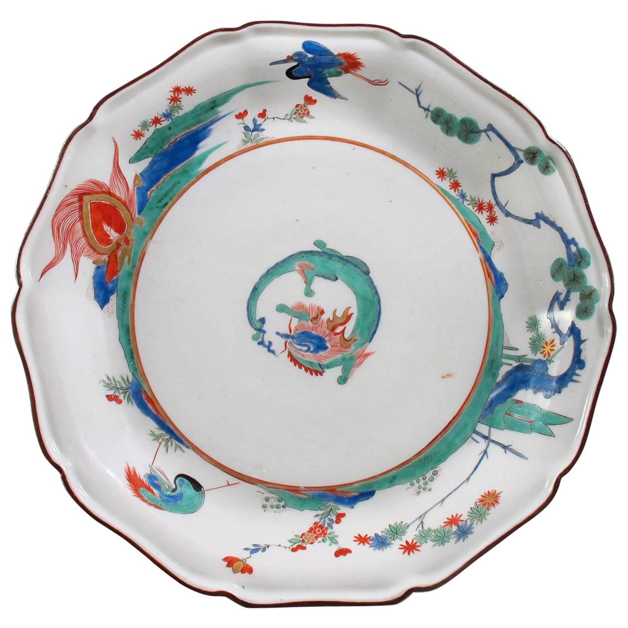 Rare Ten-Sided Meissen Kakiemon Dish from the Property of Augustus III For Sale