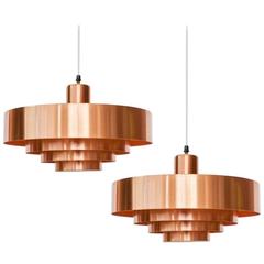 Pair of “Rulet” Ceiling Lamps in Brass