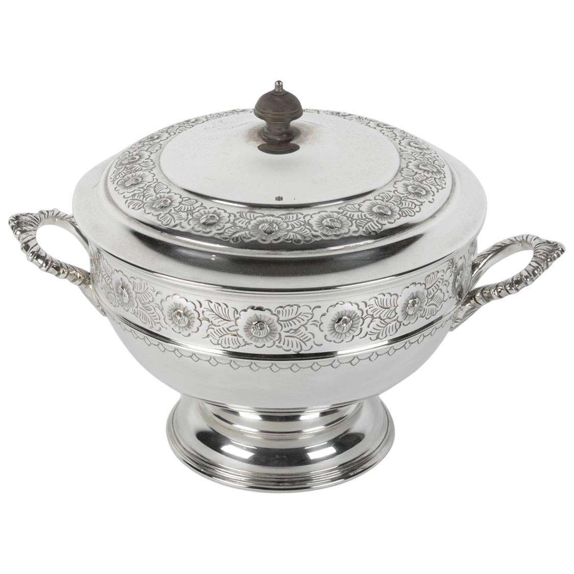 Old English Sheffield Silver Plated Covered Tureen
