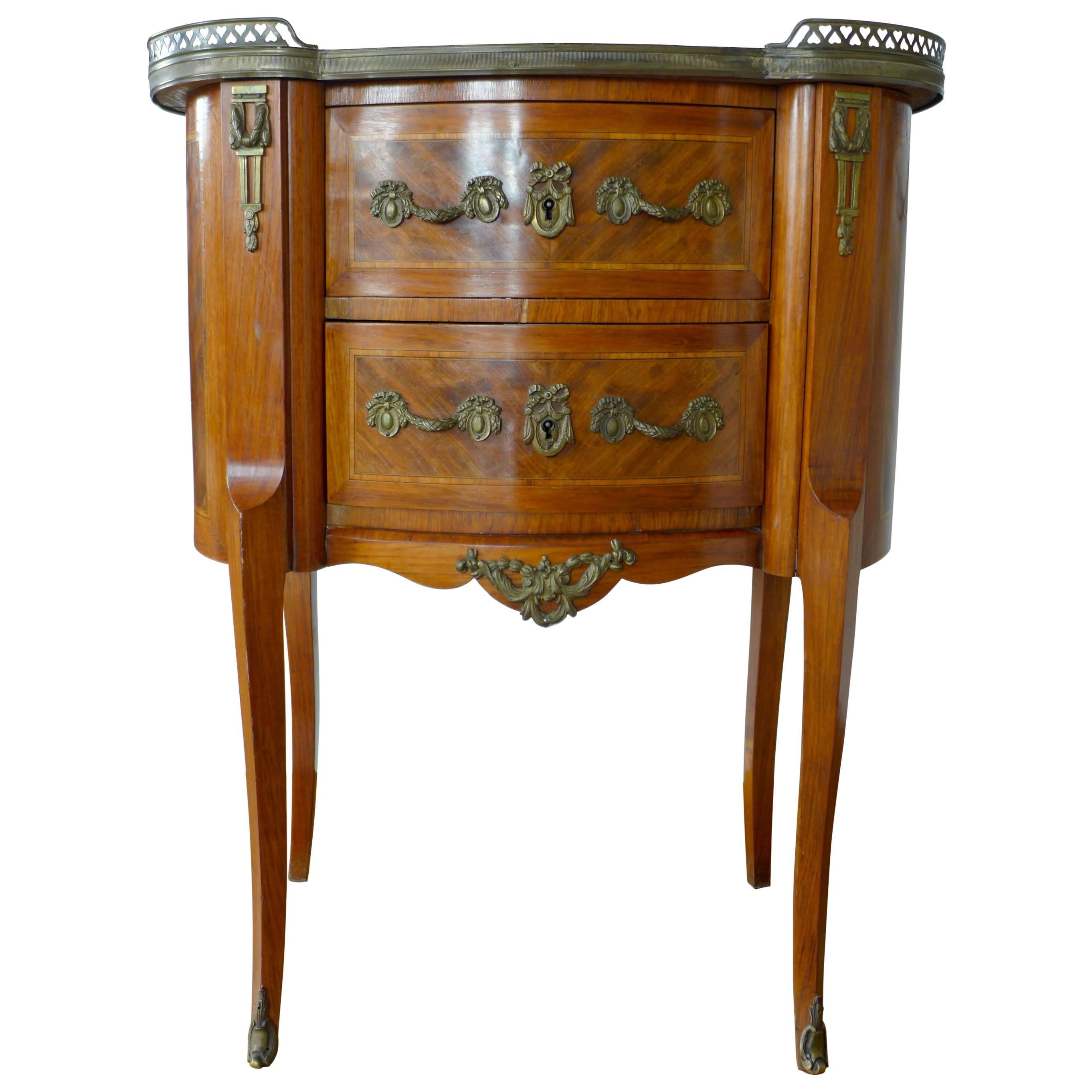 19th Century French Elegant Walnut Commode with Two Drawers
