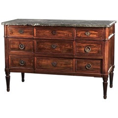 Impressive 19th Century French Commode of Transitional Style with Five Drawers