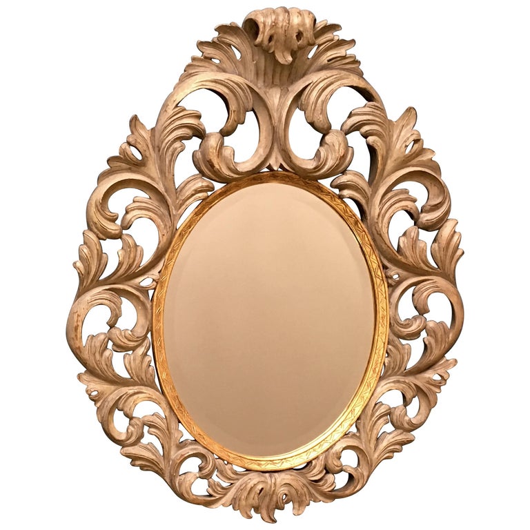 20th Century Large Vintage Oval Mirror by Harrison and Gil For Sale at