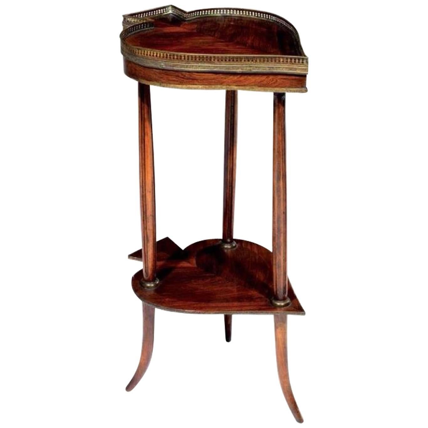 19th Century Spade Shape Tripod Side Table