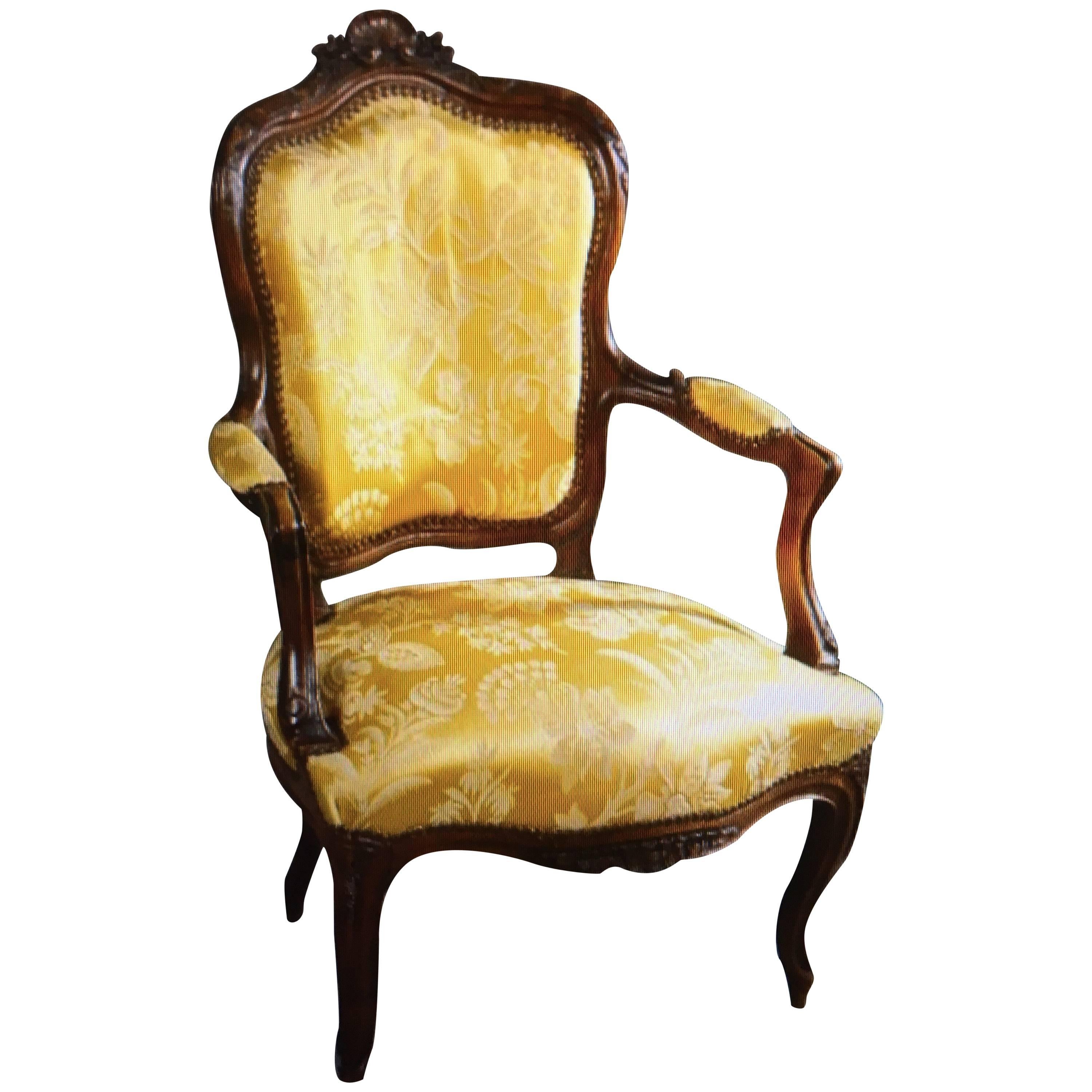 19th Century French Armchair in Louis XV Style For Sale