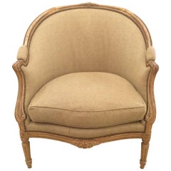 19th Century Louis XV French Bergere Chair