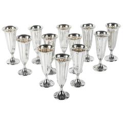 Vintage Silver Plated Champagne Flute Set, USA