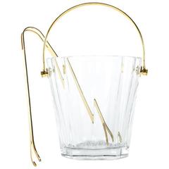 Antique Mid-Century Baccarat Crystal Ice Bucket with Tong