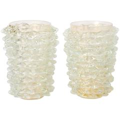 Silvano Signoretto pair of gold-dust Murano glass Rostratti vases, Italy 2016 5