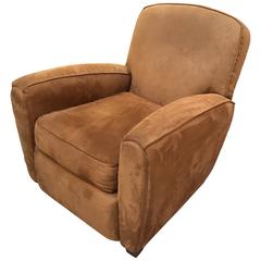 Comfy Soft Suede Leather French Style Club Chair 9
