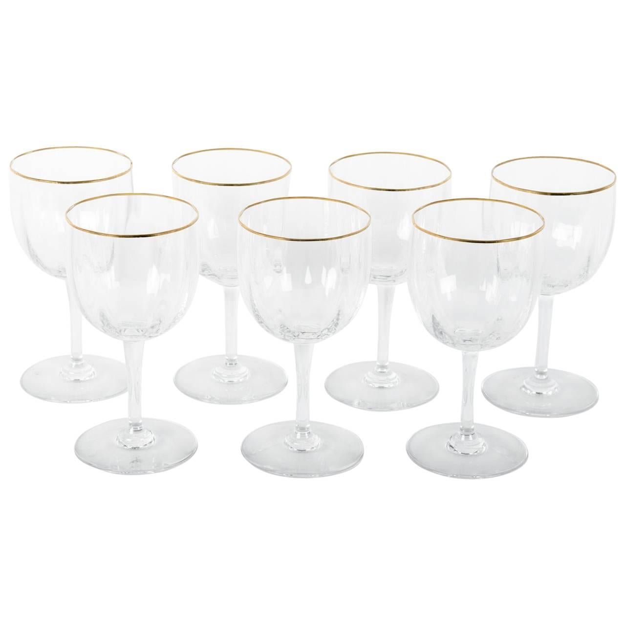 Vintage Baccarat Set of Seven Wine / Water Glasses