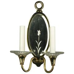 Pair of Double-Arm Mirrored Sconce 2