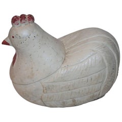 Large Hand-Carved and Painted Folky Chicken