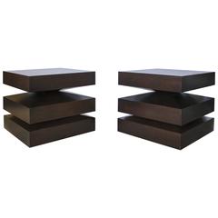 Oversized Art Deco Style End Tables or Pedestals