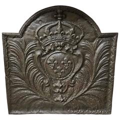 Iron Fireback with Fleur de Lis, circa 1704