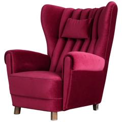 Mogens Lassen Style Armchair Early Mid-Century Danish Large Highback