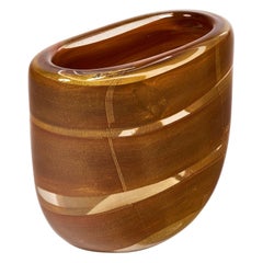 Murano Glass Amber and Gold Vase