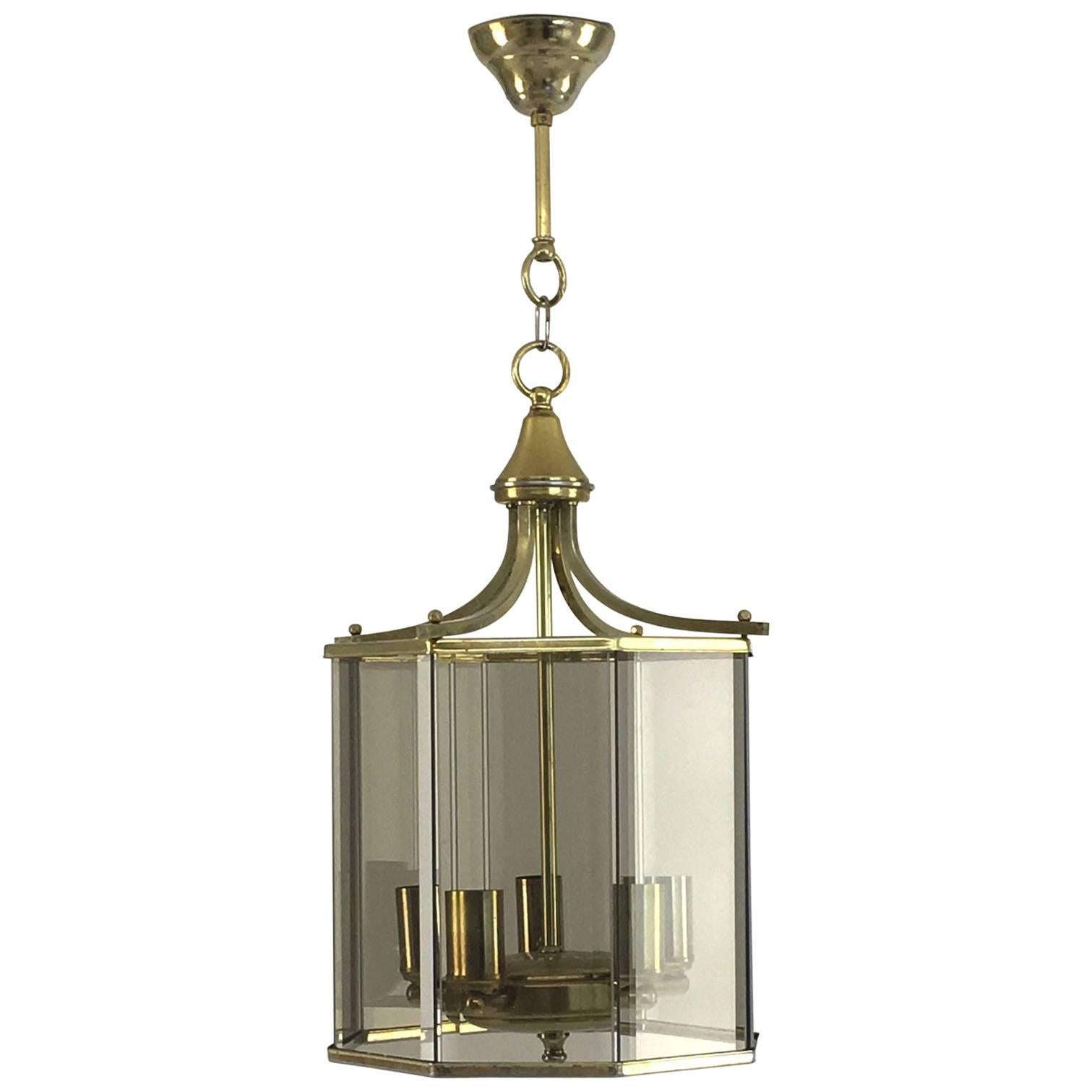 Chic Neoclassical Smoked Glass Lantern