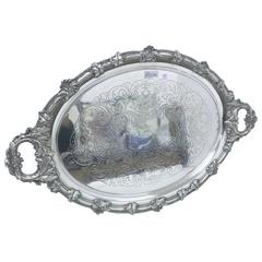 Silver Plate English Tray, Victorian Period, circa 1860