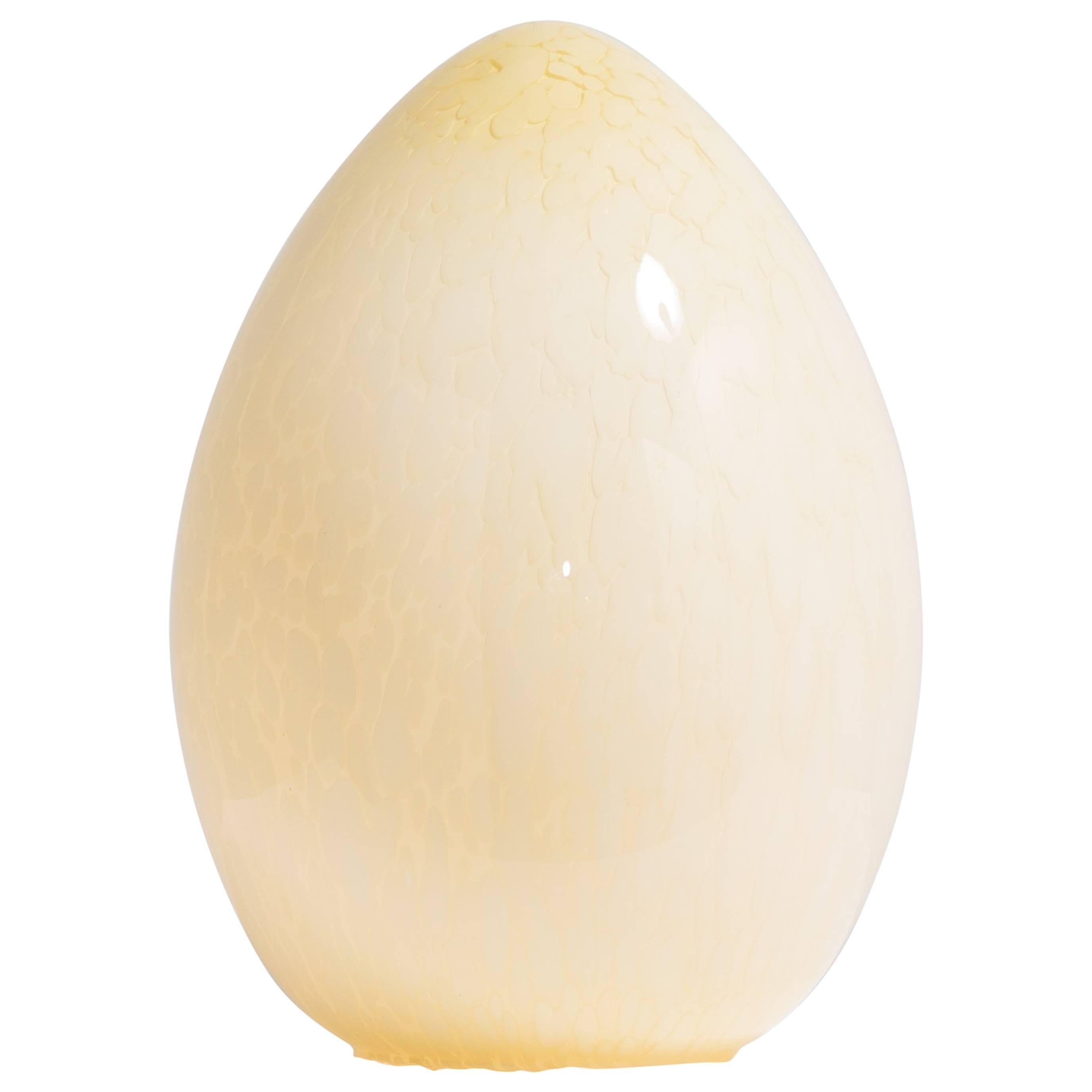 Italian Vistosi Attributed Murano Glass Egg Table Lamp, 1960s