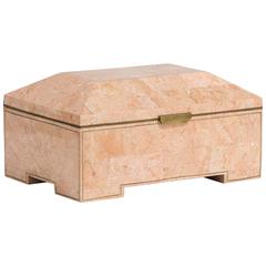 Maitland Smith Designed Tessellated Stone Lidded Box, 1980s 5