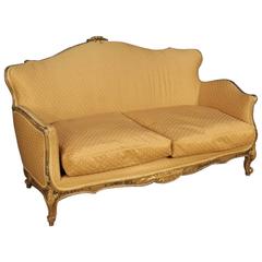 Vintage 20th Century Venetian Lacquered and Gilt Sofa 
