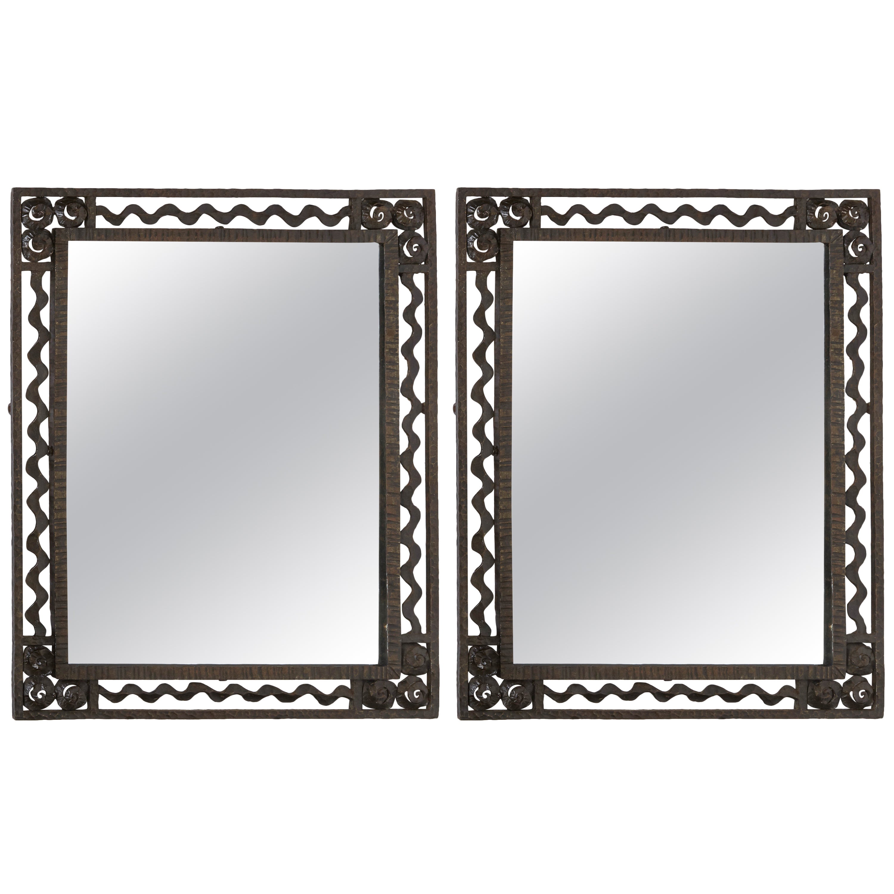 Wrought Iron Mirror/Picture Frame, Late Victorian Style