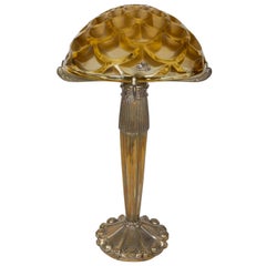 Table Lamp with a Rene Lalique "Rinceaux" Shade