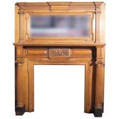 Large Carved Walnut Fire Surround, circa 1880