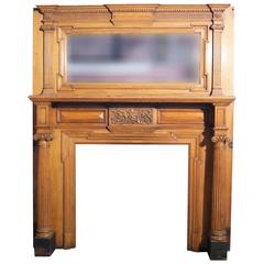 Large Carved Walnut Fire Surround, circa 1880 1