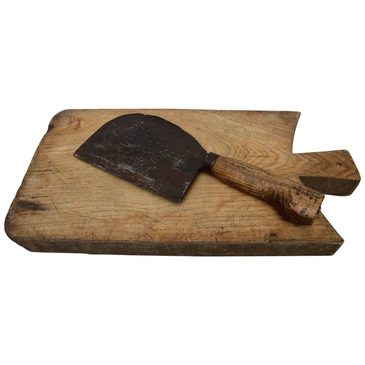 19th century Dutch thick, heavy cutting board
