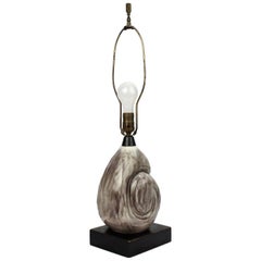 Mid-Century Modern Ceramic Nautilus Table Lamp by Yasha Heifetz