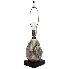 Mid-Century Modern Ceramic Nautilus Table Lamp by Yasha Heifetz 2