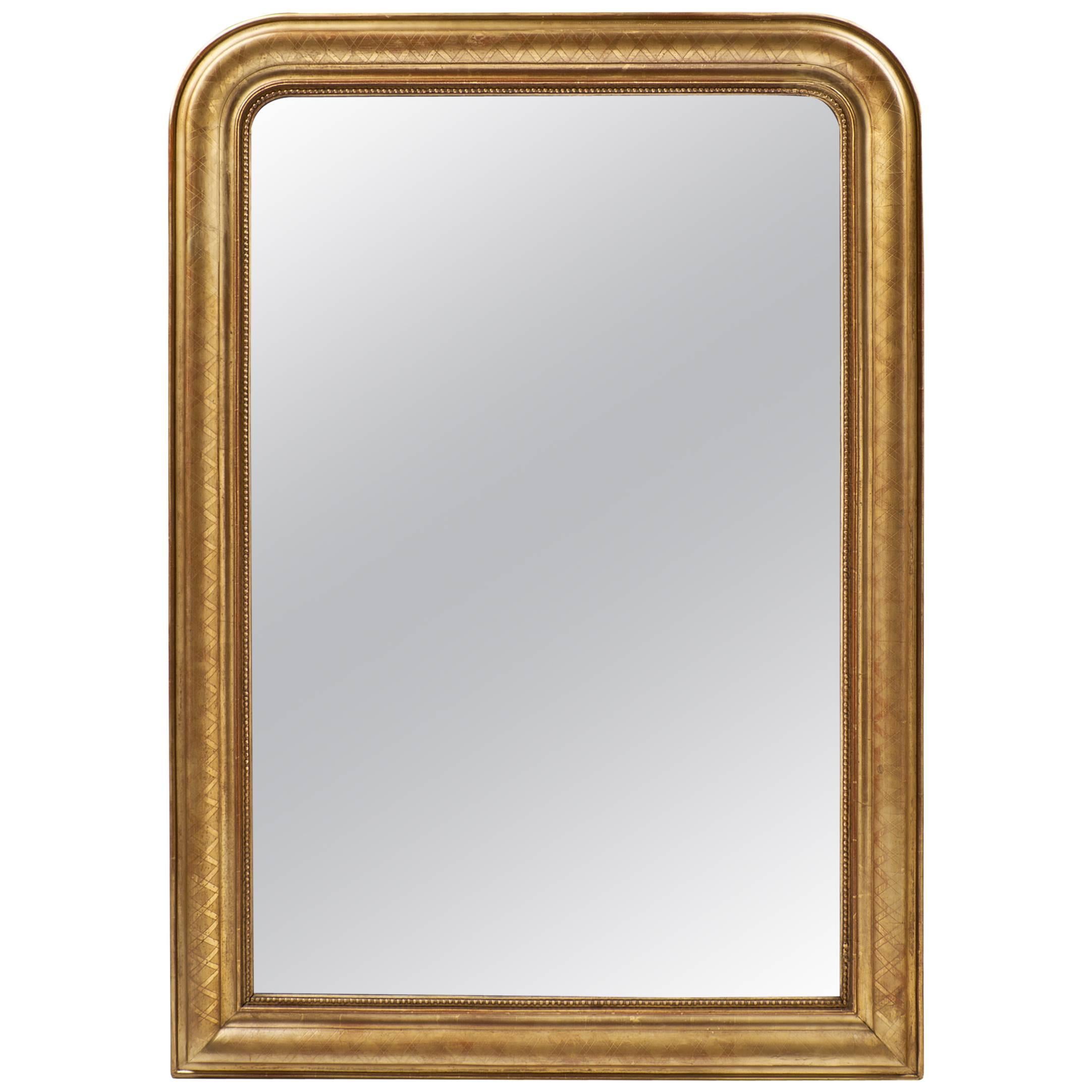 19th Century French Louis Philippe Period Gold Mirror