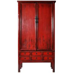 Chinese Tapered Shape Cabinet with Restoration