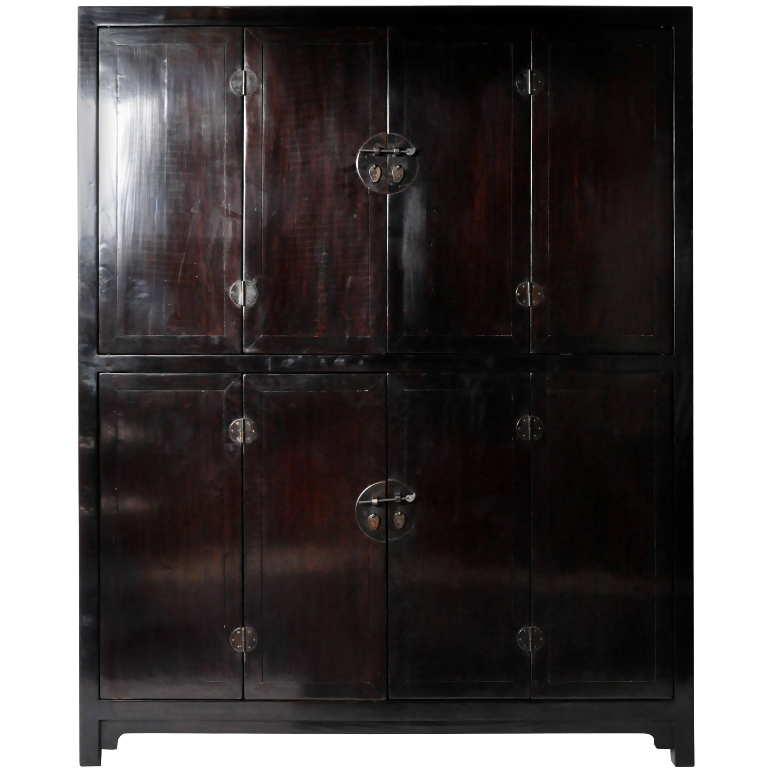 Eight-Door Chinese Cabinet with Restoration