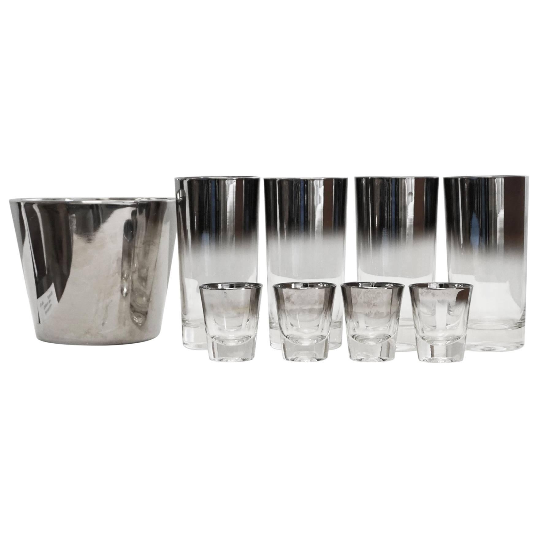 Ombre Silver Fade Cocktail Set For Sale