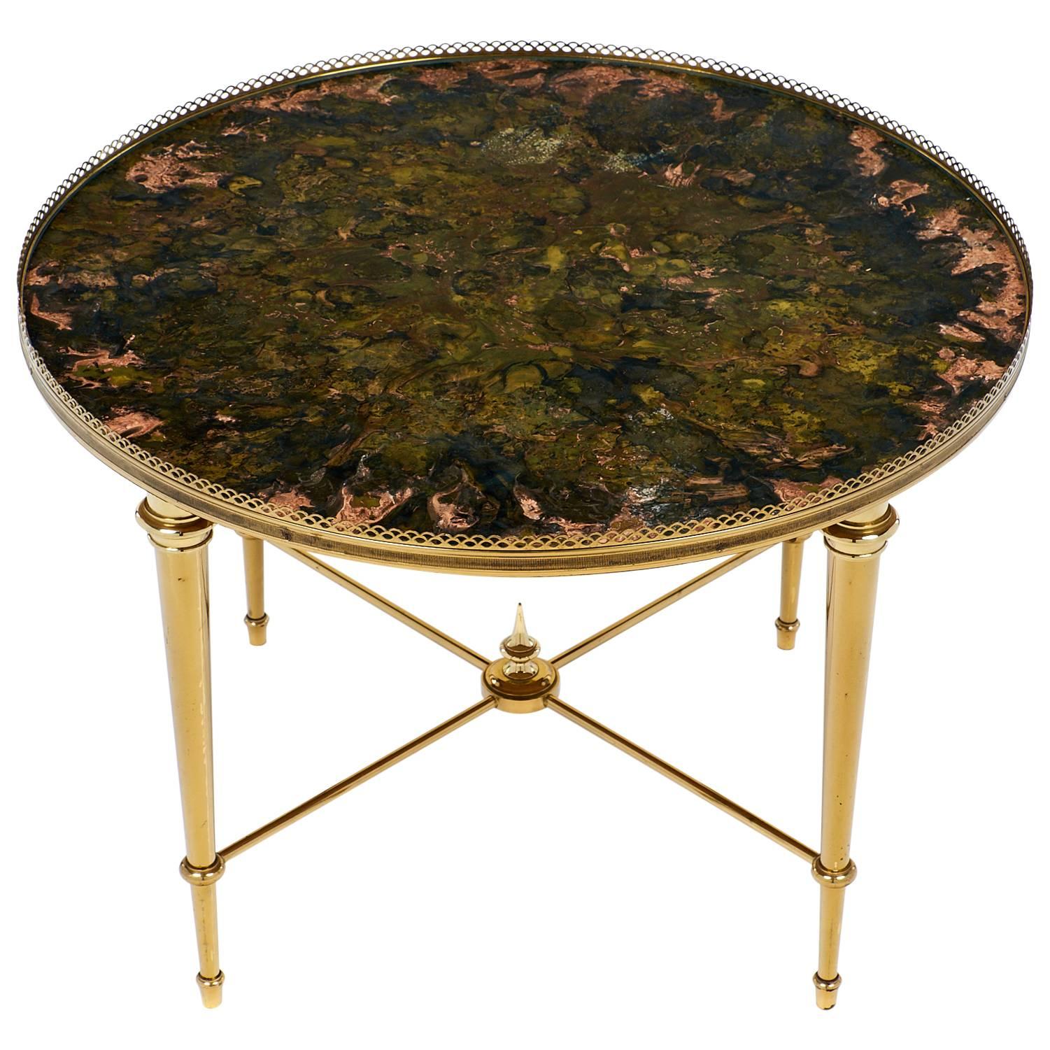 French Vintage Maison Ramsay Brass Side Table