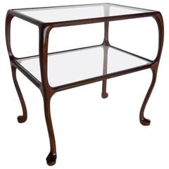 Custom Curvy Side Table in Walnut Wood 1