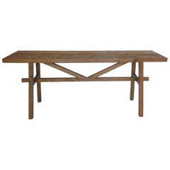 Dos Gallos Custom Wood Console with High Stretcher