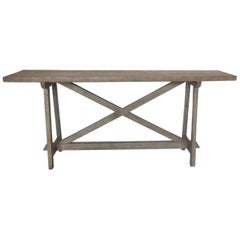 Consola de madera personalizada Dos Gallos con acabado Driftwood