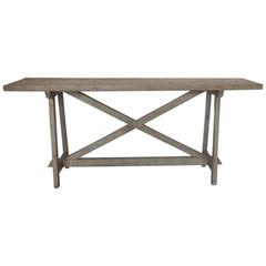 Custom Reclaimed Wood Console with Driftwood Finish 4