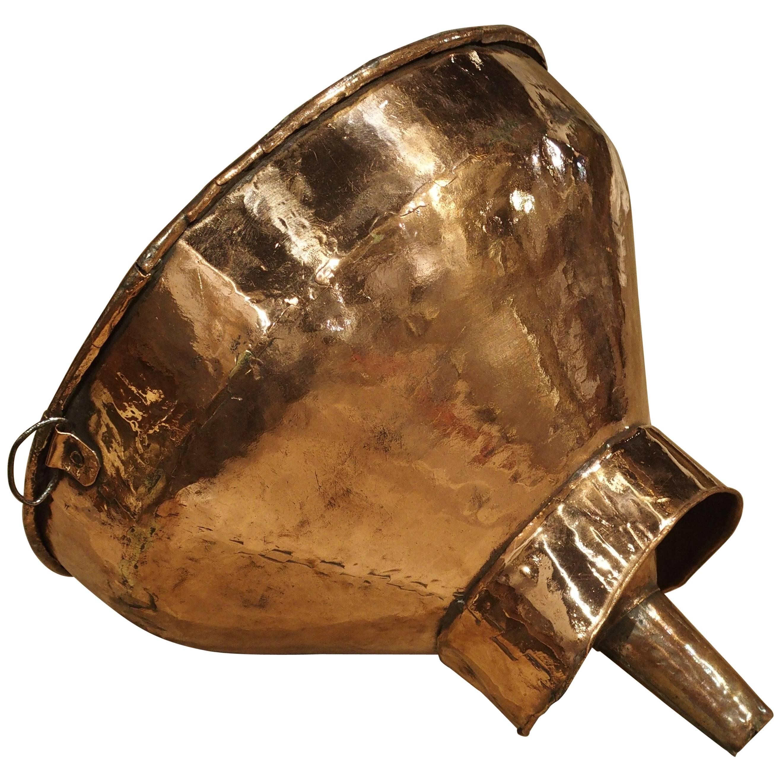 18th Century French Copper Wine Funnel