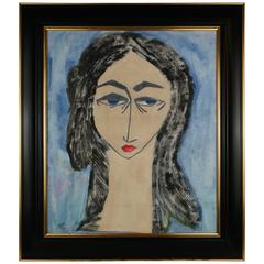 Portrait Blue Painting by Ressi 5